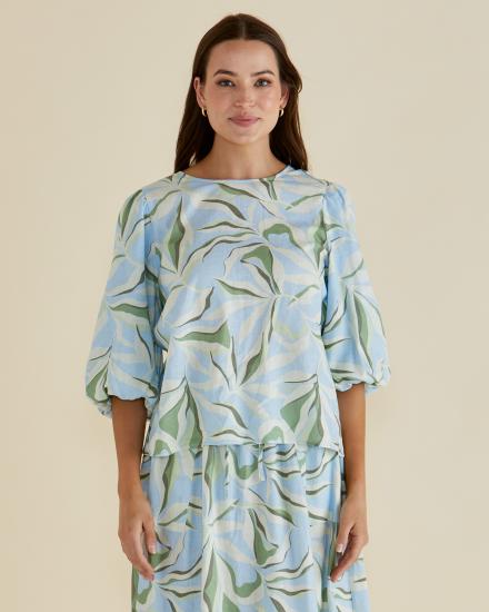 Belize Garden Print Blouse