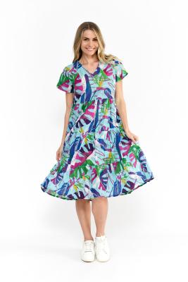 Thaila Abstract Tropical 1 Tiered Dress
