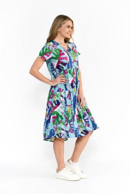 Thaila Abstract Tropical 1 Tiered Dress