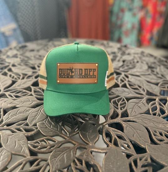 Green Leather Patch Cap