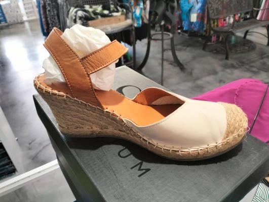 Ezra Beige/Tan Wedge Shoe
