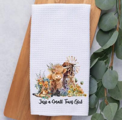 Highland Cow Kitchen Hand Towel