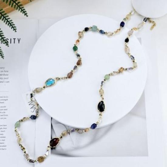 Multi Crystal and Stone Necklace