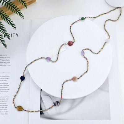 Multi Crystal and Stone Necklace