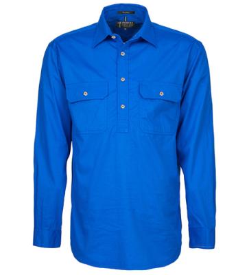 Pilbara Cobalt Closed Front Men's L/S Shirt