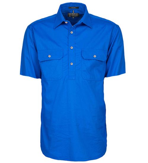 Pilbara Men's Cobalt Closed Front S/S Shirt