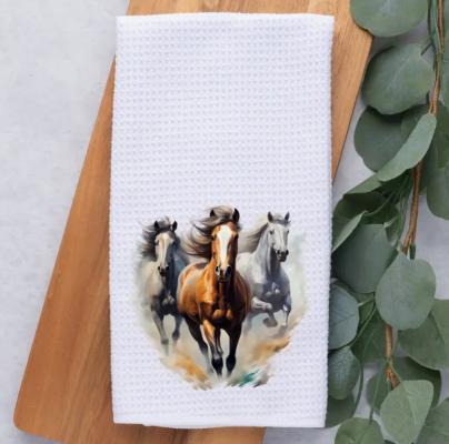 Running Horses Kitchen Hand Towel