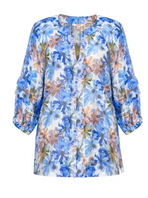 Wildflower Blue Print Top