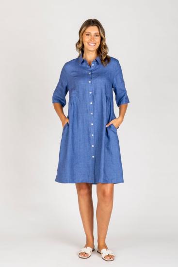 Lux Bec Denim Buttoned Dress