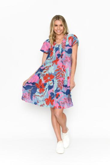 Nicola Tropical Sea 2 Cap Sleeve Dress
