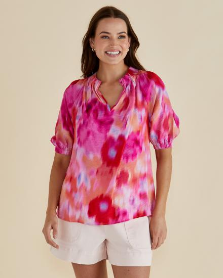 Joanne Floral Abstract Print Blouse