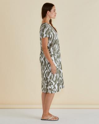 Elwood Olive Geometric Print Dress