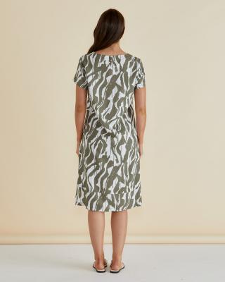Elwood Olive Geometric Print Dress