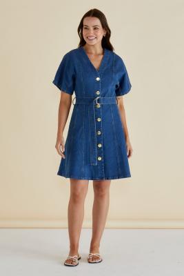 Fiori Denim Dress