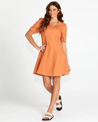 Sass Marnie Ginger Button Thru Mini Dress