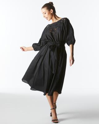 Lily Pond Black Embroidered Dress