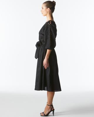 Lily Pond Black Embroidered Dress