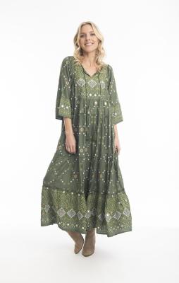 Bengal Olive Maxi Layers Dress
