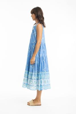 Heidi Sleeveless Blue Boho Dress
