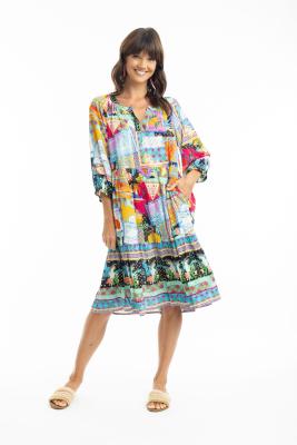 Lana 3/4 Sleeve Layered Dress