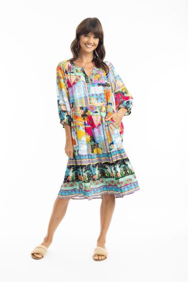 Lana 3/4 Sleeve Layered Dress