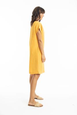 Mango Linen Cap Dress