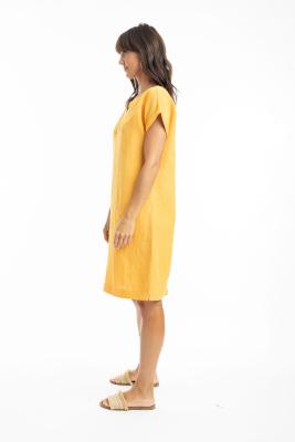 Mango Linen Cap Dress