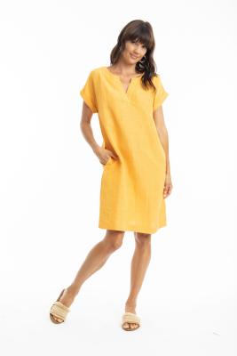 Mango Linen Cap Dress