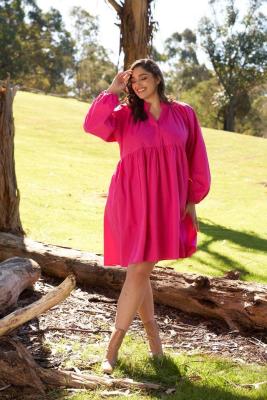 Autumn Pink Cottage Dress