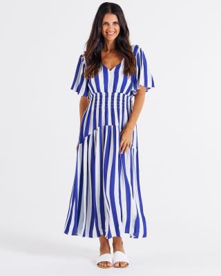Louisa Blue Stripe Dress