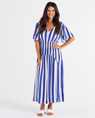 Louisa Blue Stripe Dress