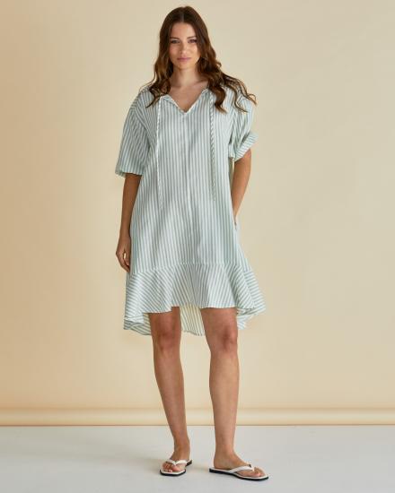 Livvy Green Stripe Dress