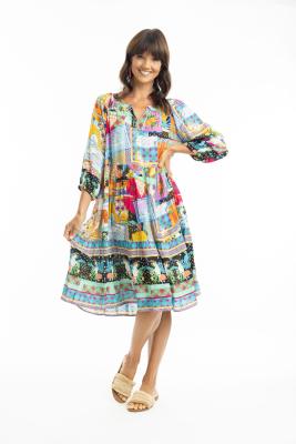 Lana 3/4 Sleeve Layered Dress