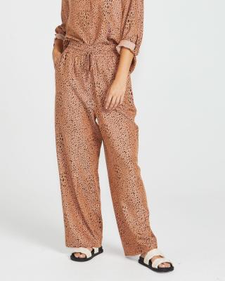 Davie Sandy Tan Animal Print Pants
