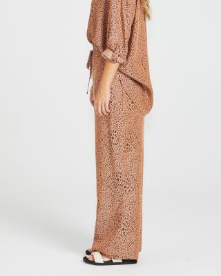 Davie Sandy Tan Animal Print Pants
