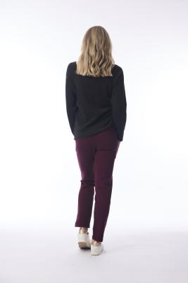 Wine Ponte Straight Leg Pant