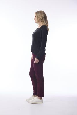 Wine Ponte Straight Leg Pant