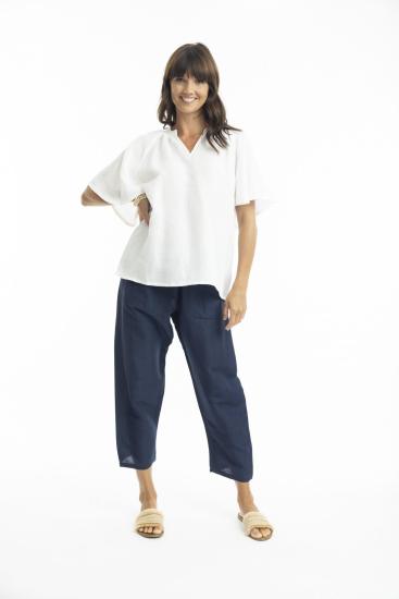 Navy Linen Pant