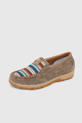 Brown Multi Woven Cell Stretch Slip On