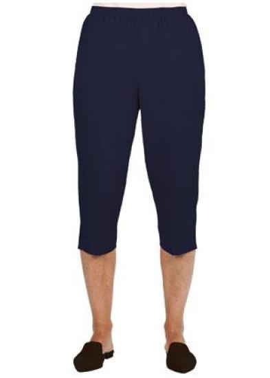 Navy 3/4 Elastic Waist Pants