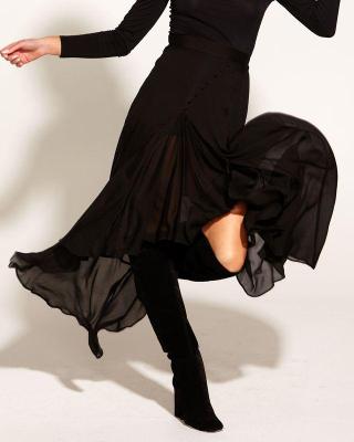 Something Beautiful Black Midi Skirt