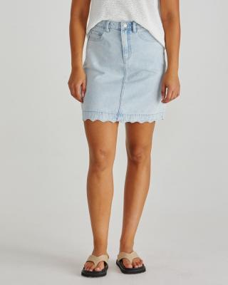 Vale Scalloped Denim Skirt