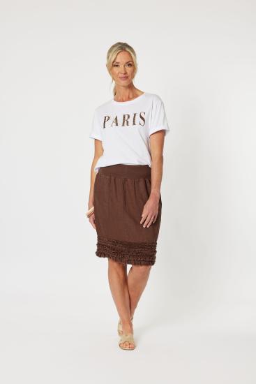 Koko Ruffle Hem Linen Skirt