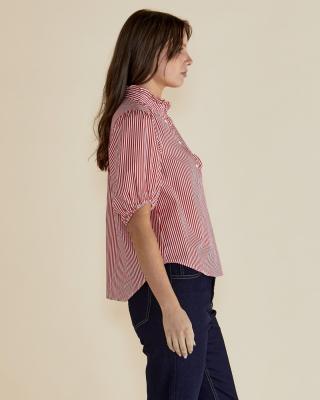 Avery Red Stripe Blouse