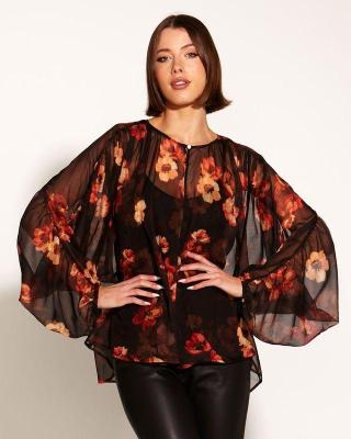 Rose Dust Flora Bloom Batwing Sleeve Shirt