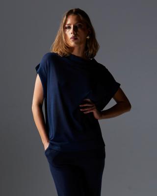 Junos Navy Knit Top