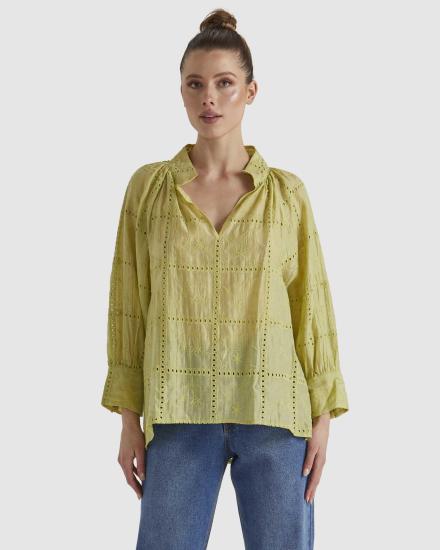 Whisper Chartreuse Top
