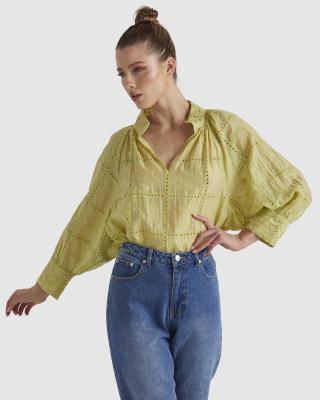 Whisper Chartreuse Top