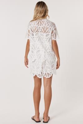 Elara White Broderie Blouse