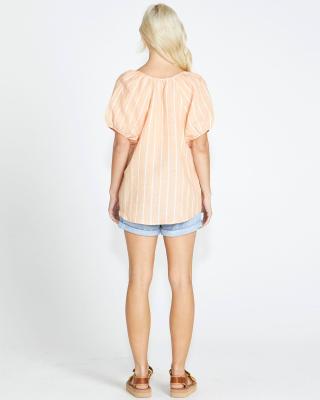 Lydia Shell Top Peach Stripe